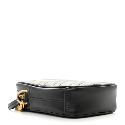 Gucci Calfskin Matelasse Mini GG Marmont Crossbody Bag Black 4 of 9