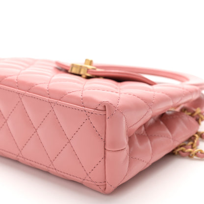 Chanel Shiny Aged Calfskin Quilted Nano Kelly Shopper Coral Pink 10 of 11
