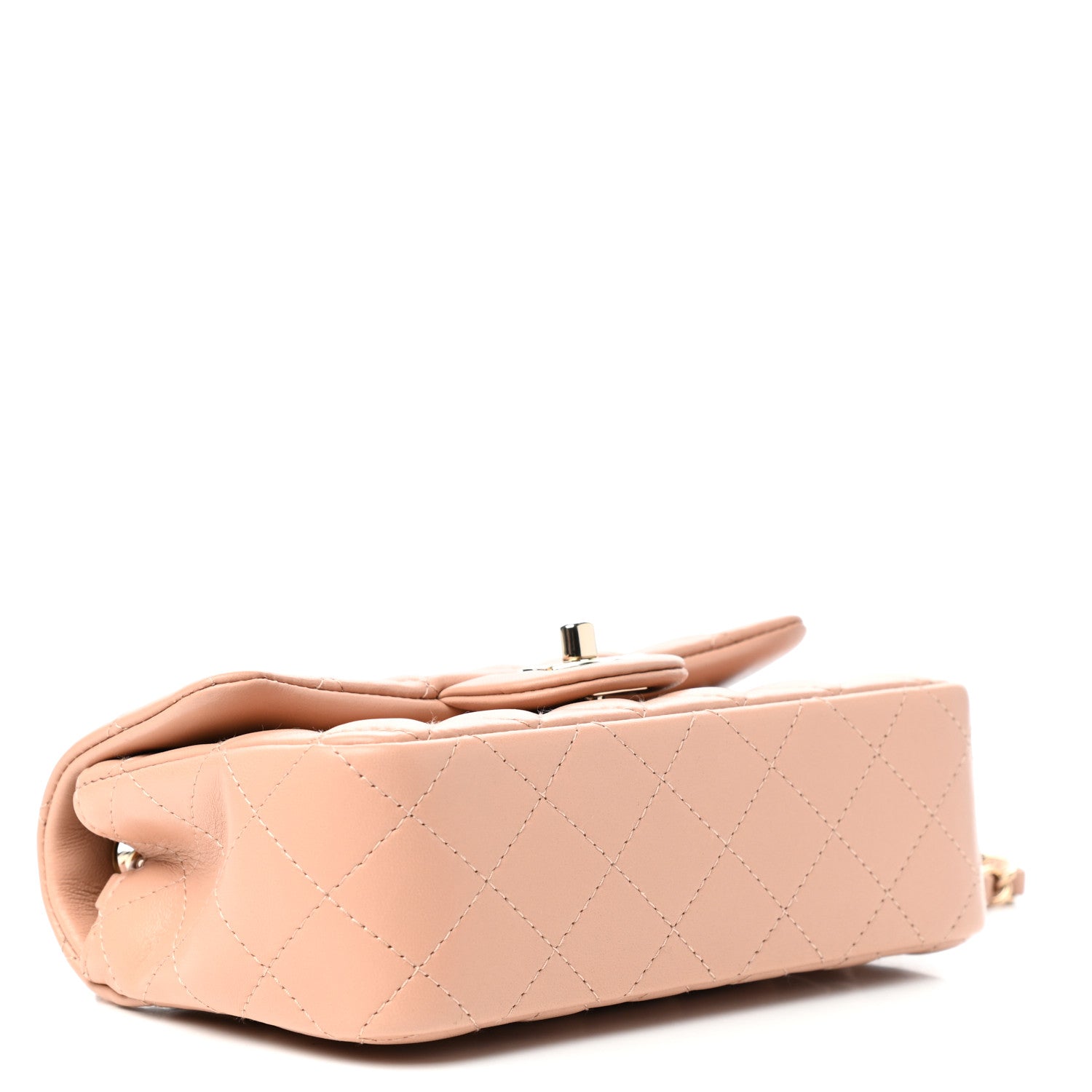 Chanel Lambskin Quilted Mini Rectangular Flap Beige 4 of 11