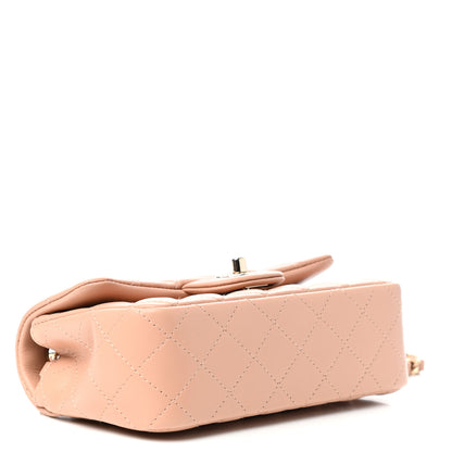 Chanel Lambskin Quilted Mini Rectangular Flap Beige 4 of 11