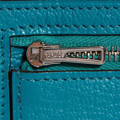 Hermes Chevre Mysore Bearn Wallet Bleu Paon 6 of 11