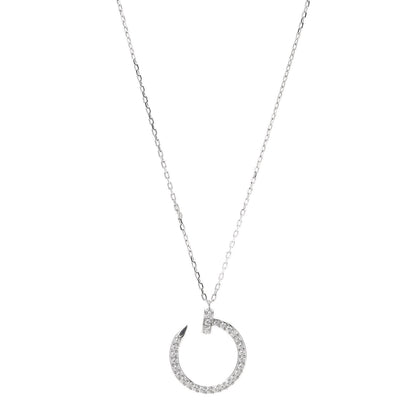 Cartier 18K White Gold Diamond Juste Un Clou Paved Pendant Necklace 1 of 6
