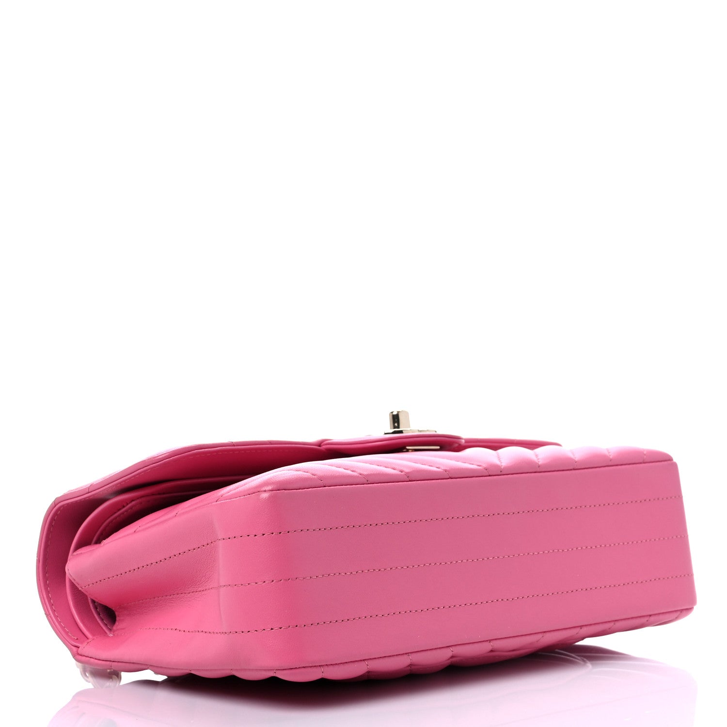 Chanel Lambskin Chevron Quilted Small Double Flap Pink 4 of 13