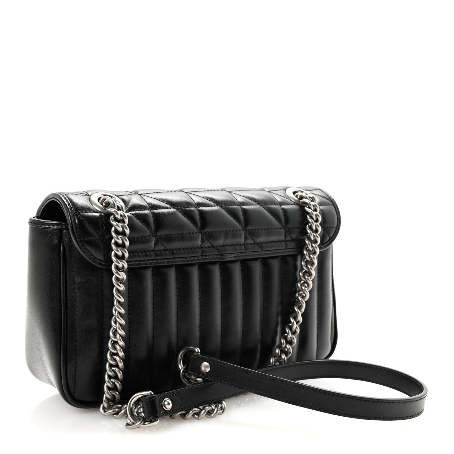 Calfskin Matelasse Aria Small GG Marmont Shoulder Bag Black