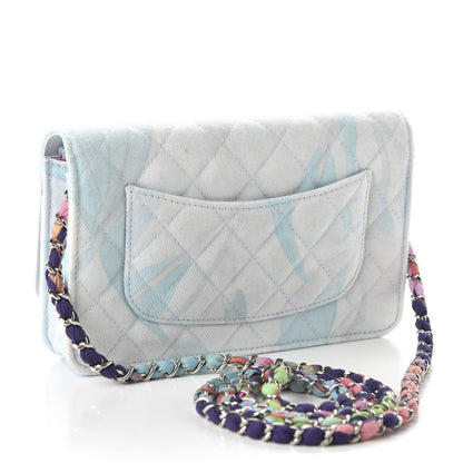 Chanel Canvas Quilted Jungle Jeans Wallet on Chain WOC Multicolor 3 of 12