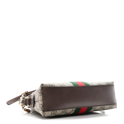 Gucci GG Supreme Monogram Textured Dollar Calfskin Web Small Ophidia Dome Shoulder Bag Beige Ebony New Acero 5 of 11