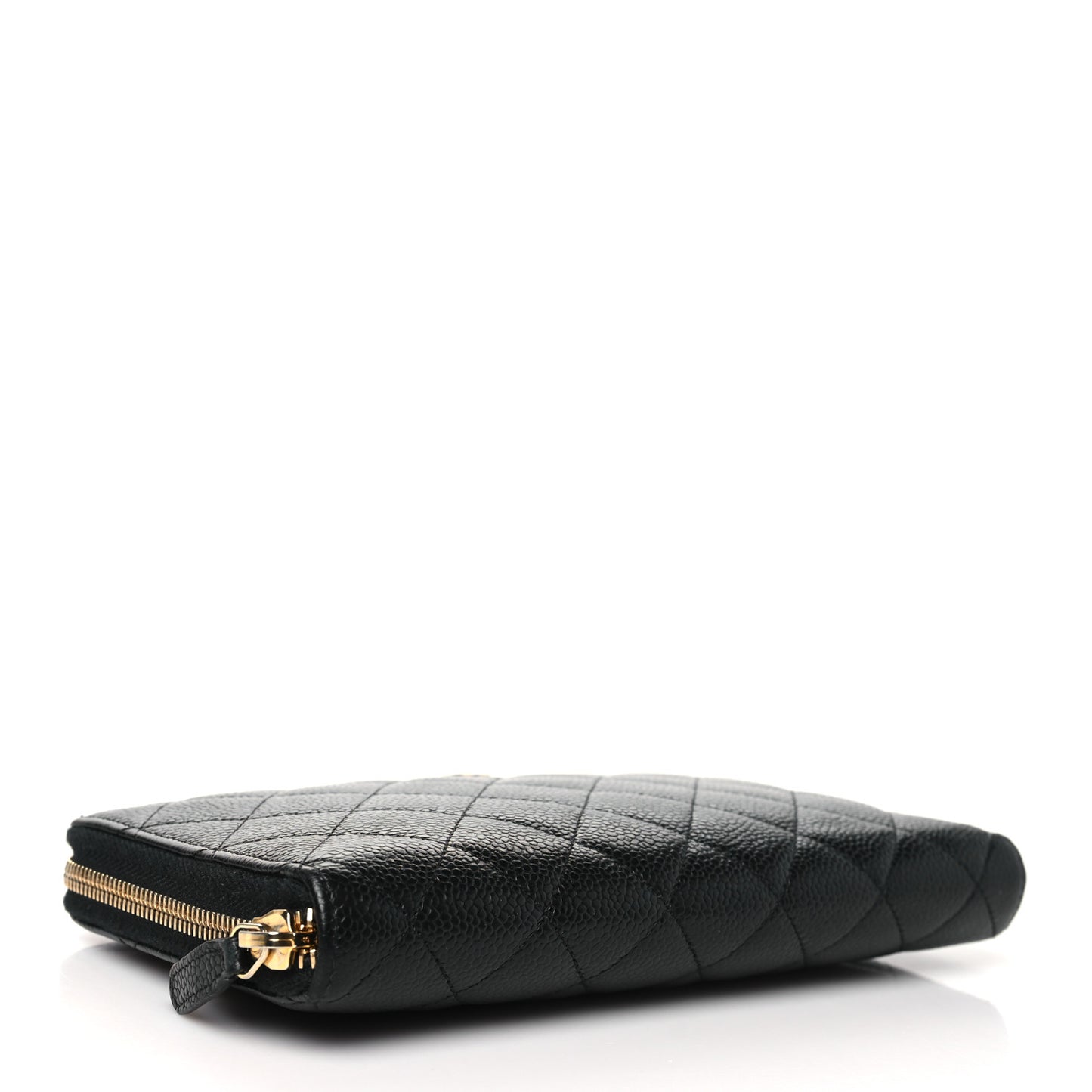 Caviar Quilted Large Zip Around Organizer Wallet Black