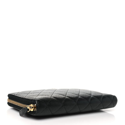 Chanel Caviar Quilted Large Zip Around Organizer Wallet Black 4 of 10