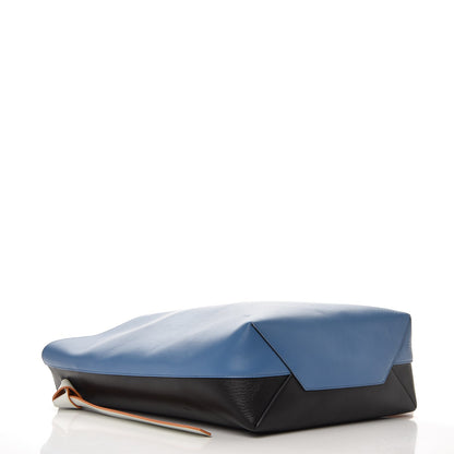 Celine Shiny Smooth Calfskin Small Twisted Cabas Washed Blue Black 4 of 10