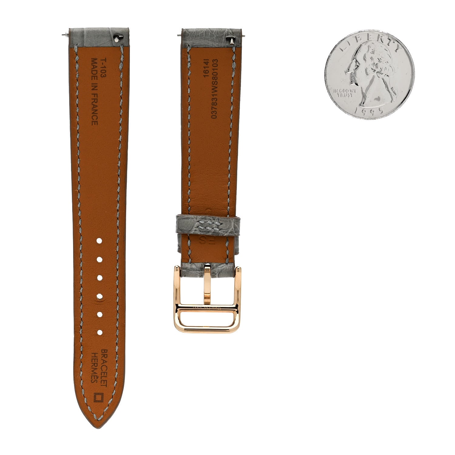 Hermes Matte Alligator Heure H Hour Watch Strap Gris Mouette 2 of 6