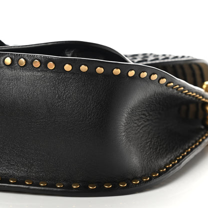 Chloe Calfskin Braided Medium Hudson Shoulder Bag Black 9 of 11