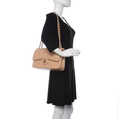 Chanel Caviar Quilted Jumbo Double Flap Light Beige 2 of 10