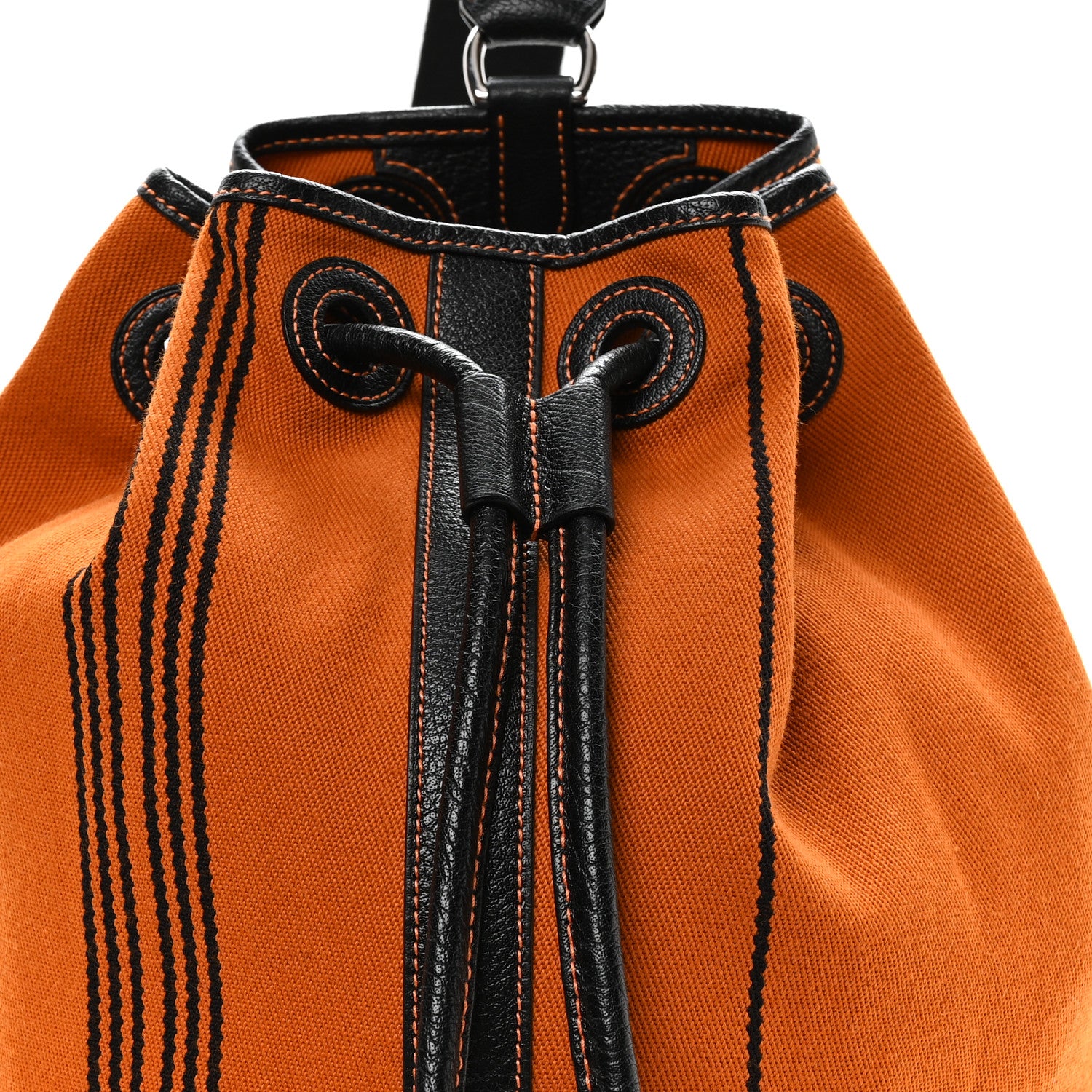 Hermes Toile Buffle Skipper Recif MM Backpack Potamos Orange Black 7 of 9