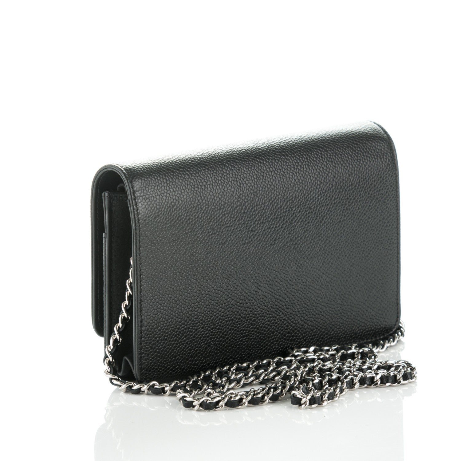 Chanel Caviar Timeless CC Wallet On Chain WOC Black 3 of 8