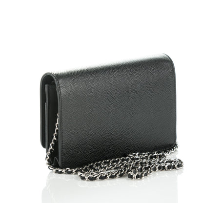 Chanel Caviar Timeless CC Wallet On Chain WOC Black 3 of 8