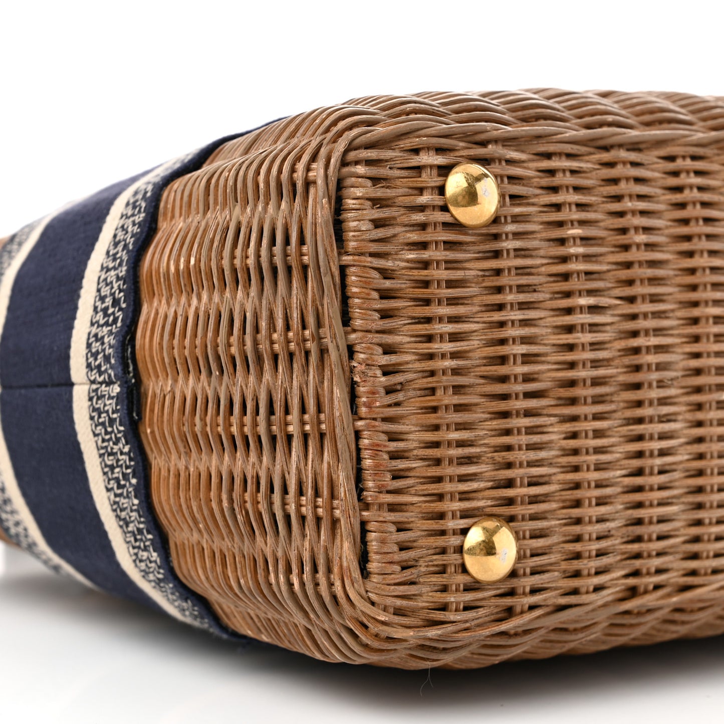Wicker Oblique Basket Bag Blue