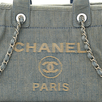 Chanel Denim Small Deauville Tote Light Blue 10 of 13