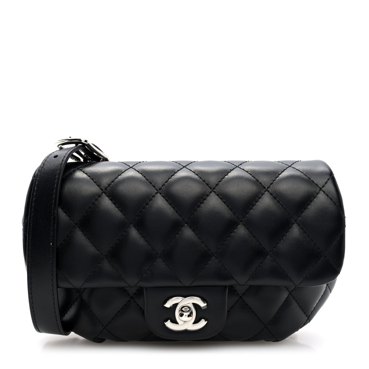 Chanel Calfskin Quilted CC Uniform Flap Belt Bag Black 1 of 9