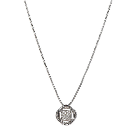 David Yurman Sterling Silver Diamond 7mm Infinity Pendant Necklace 1 of 5