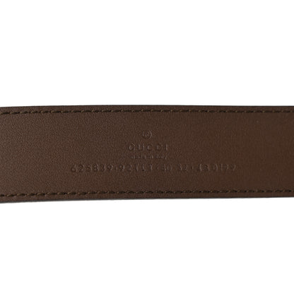 Gucci GG Supreme Monogram Matte Plutone Calfskin Double G 30mm Belt 80 32 Beige Ebony New Acero 4 of 7