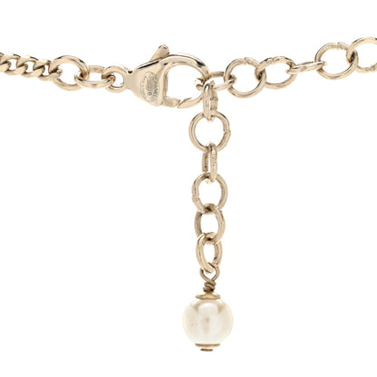 Chanel Pearl Crystal CC Heart Necklace Gold 4 of 4