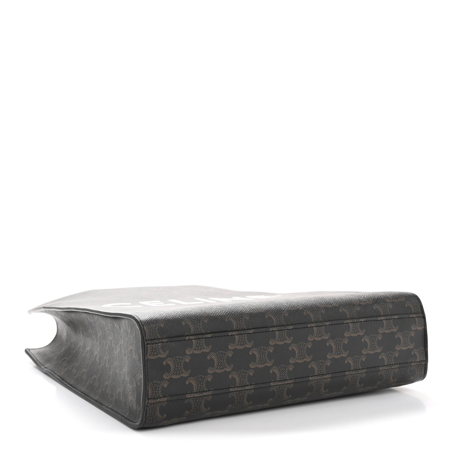 Triomphe Canvas Calfskin Small Vertical Cabas Tan