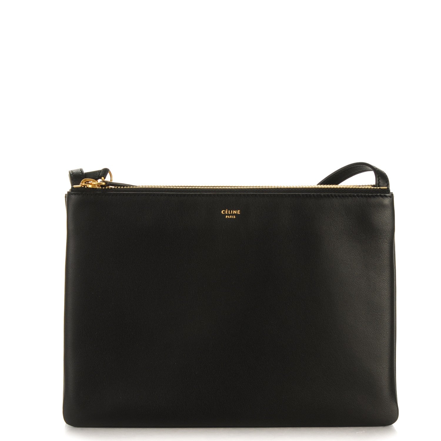 Celine Lambskin Large Trio Crossbody Bag Black 1 of 8