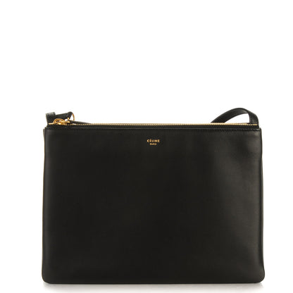 Celine Lambskin Large Trio Crossbody Bag Black 1 of 8