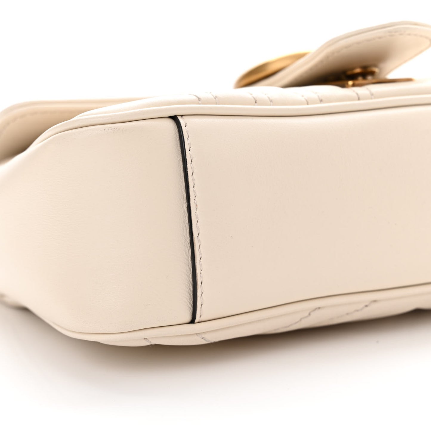 Calfskin Matelasse Mini GG Marmont Shoulder Bag White