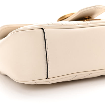 Gucci Calfskin Matelasse Mini GG Marmont Shoulder Bag White 9 of 13