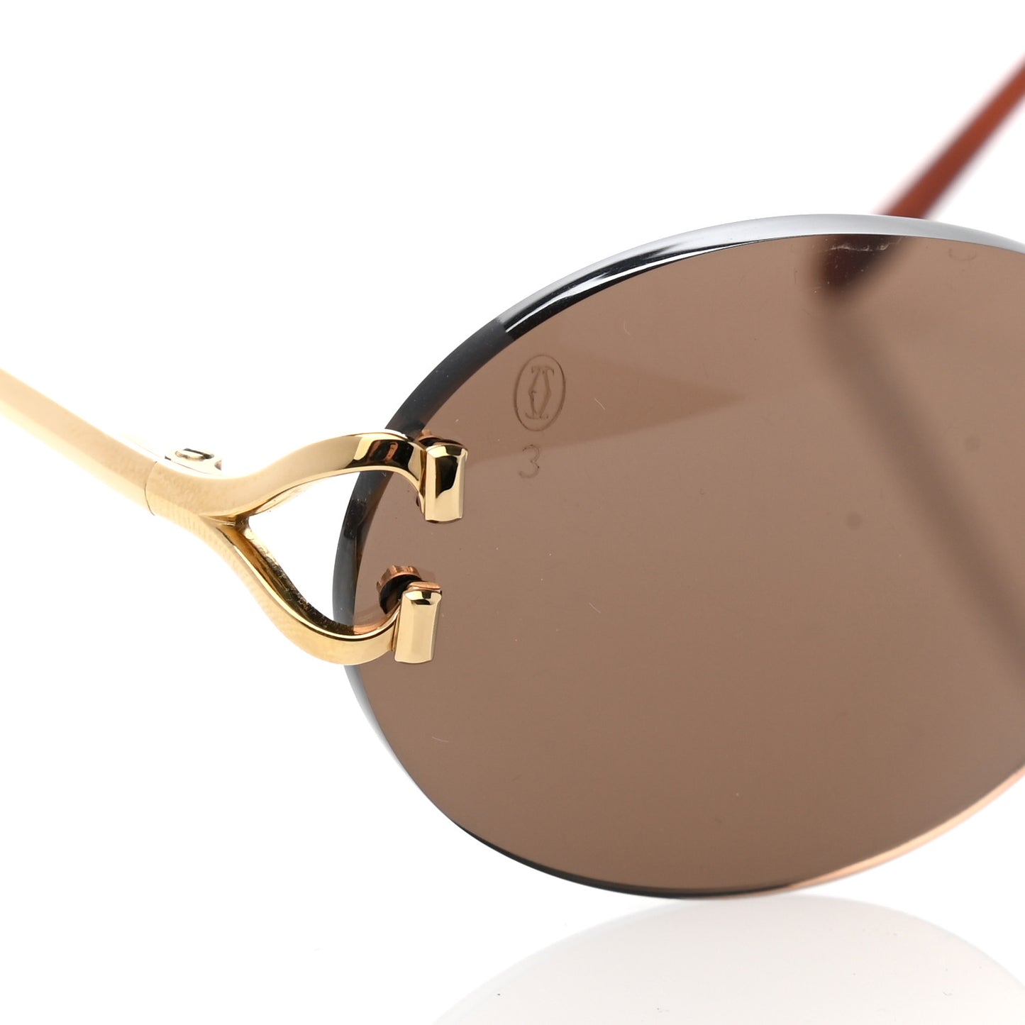 Rimless Madison Round Sunglasses Brown