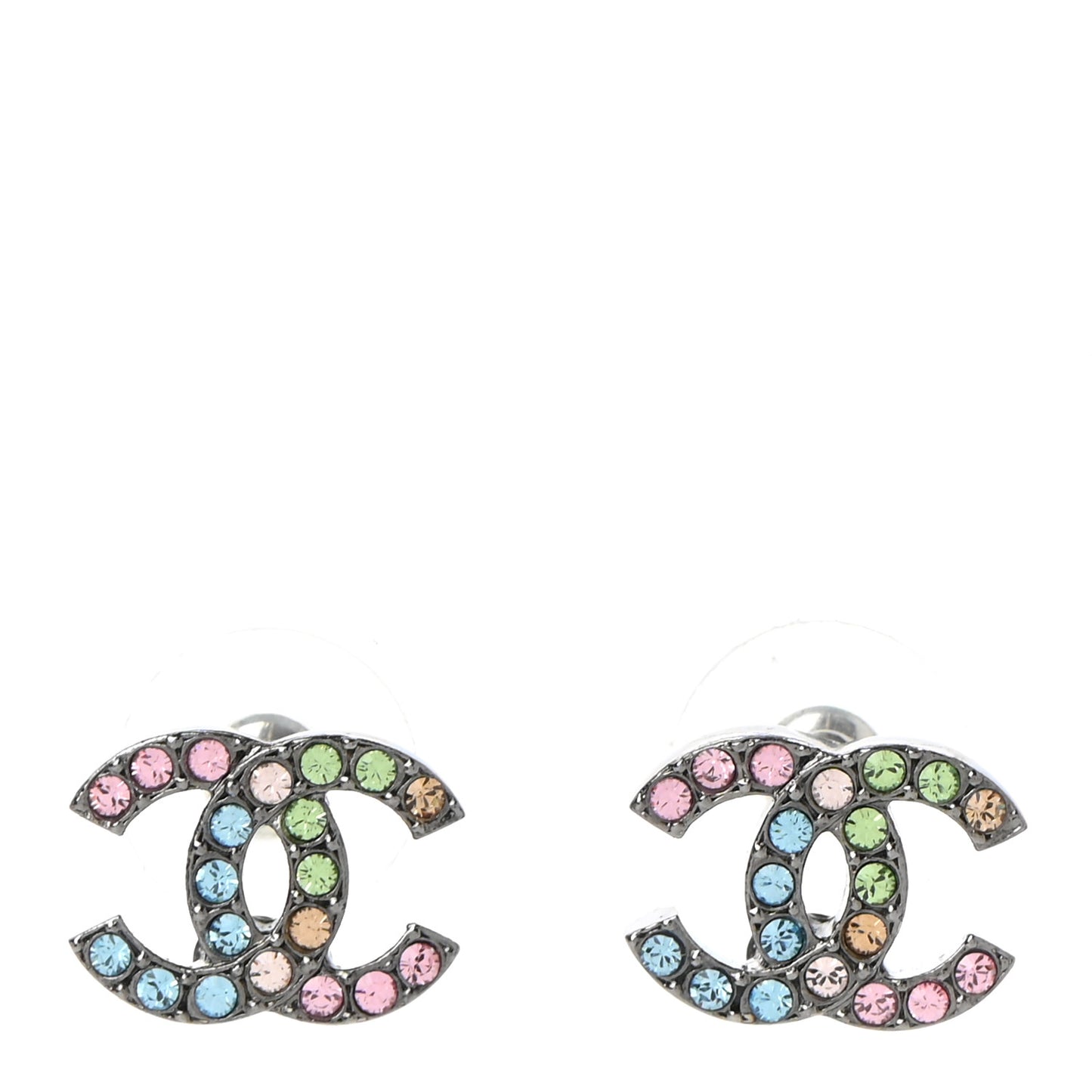 Ruthenium Crystal CC Earrings Multicolor
