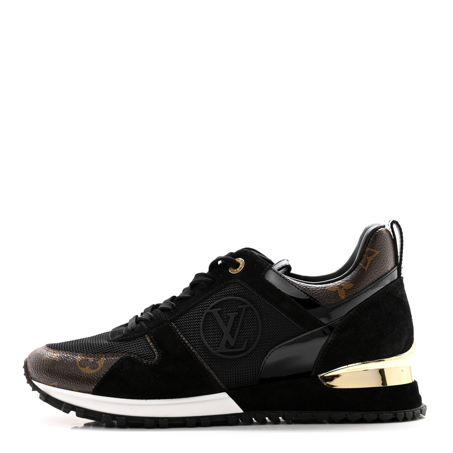 Louis Vuitton Suede Monogram Run Away Sneakers 39 Black 1 of 11