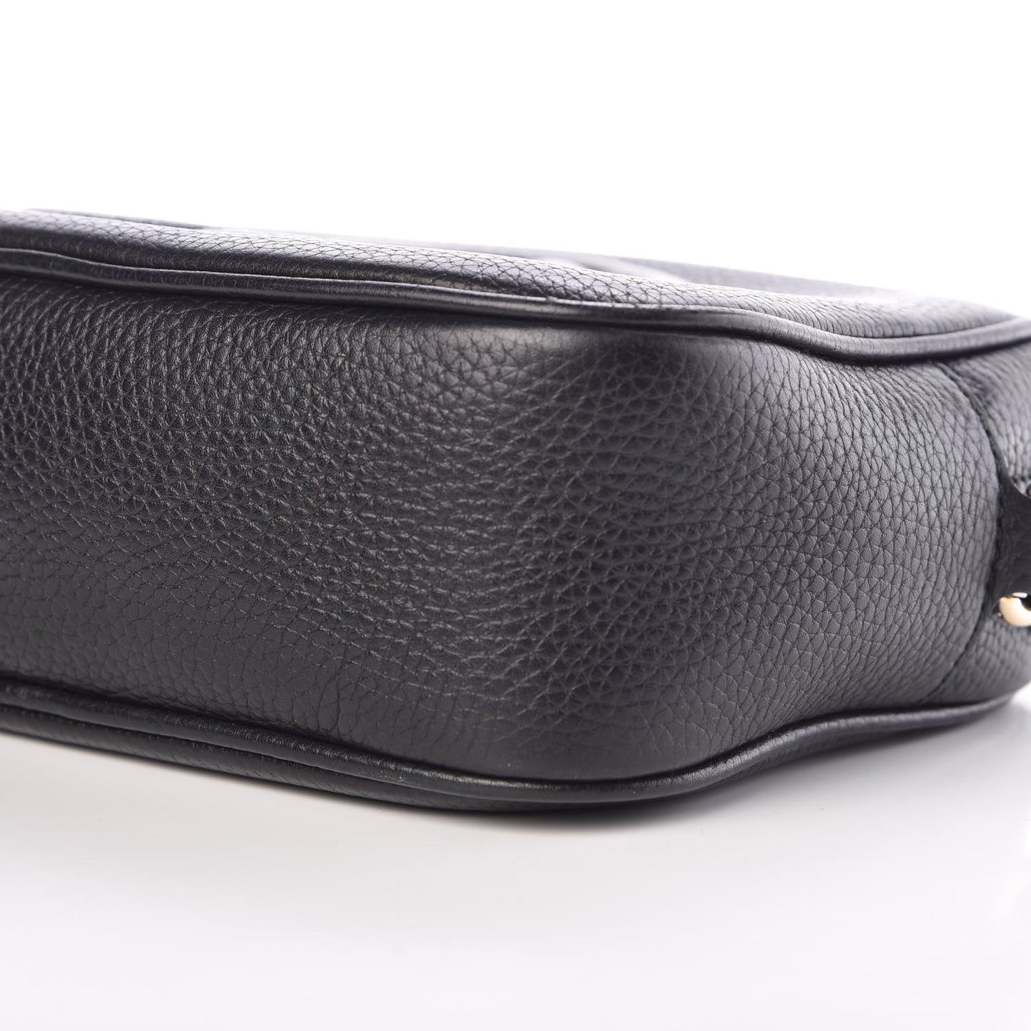Pebbled Calfskin Small Soho Disco Bag Black
