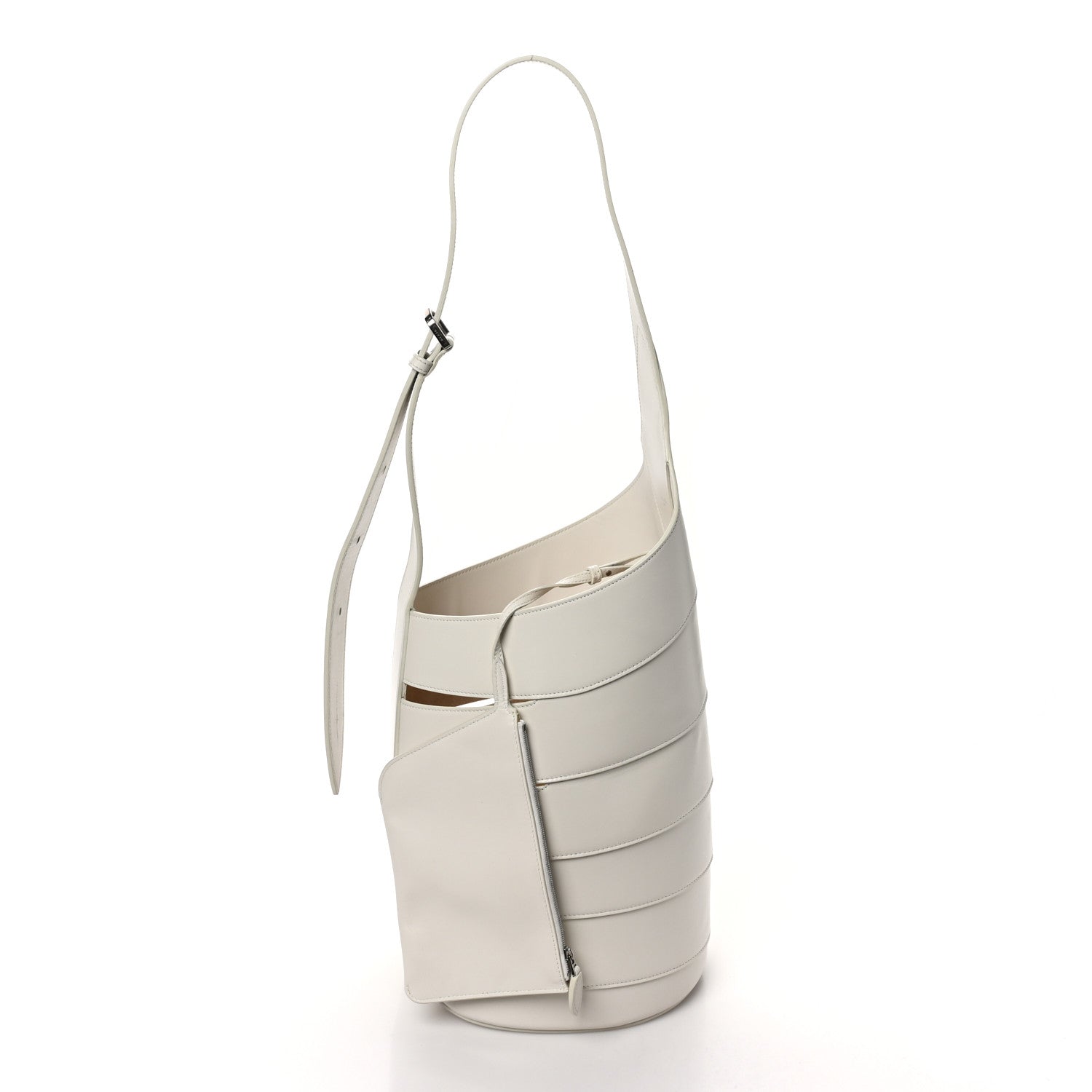 Alaia Lux Calfskin Medium Babel Bag Ivory 3 of 11