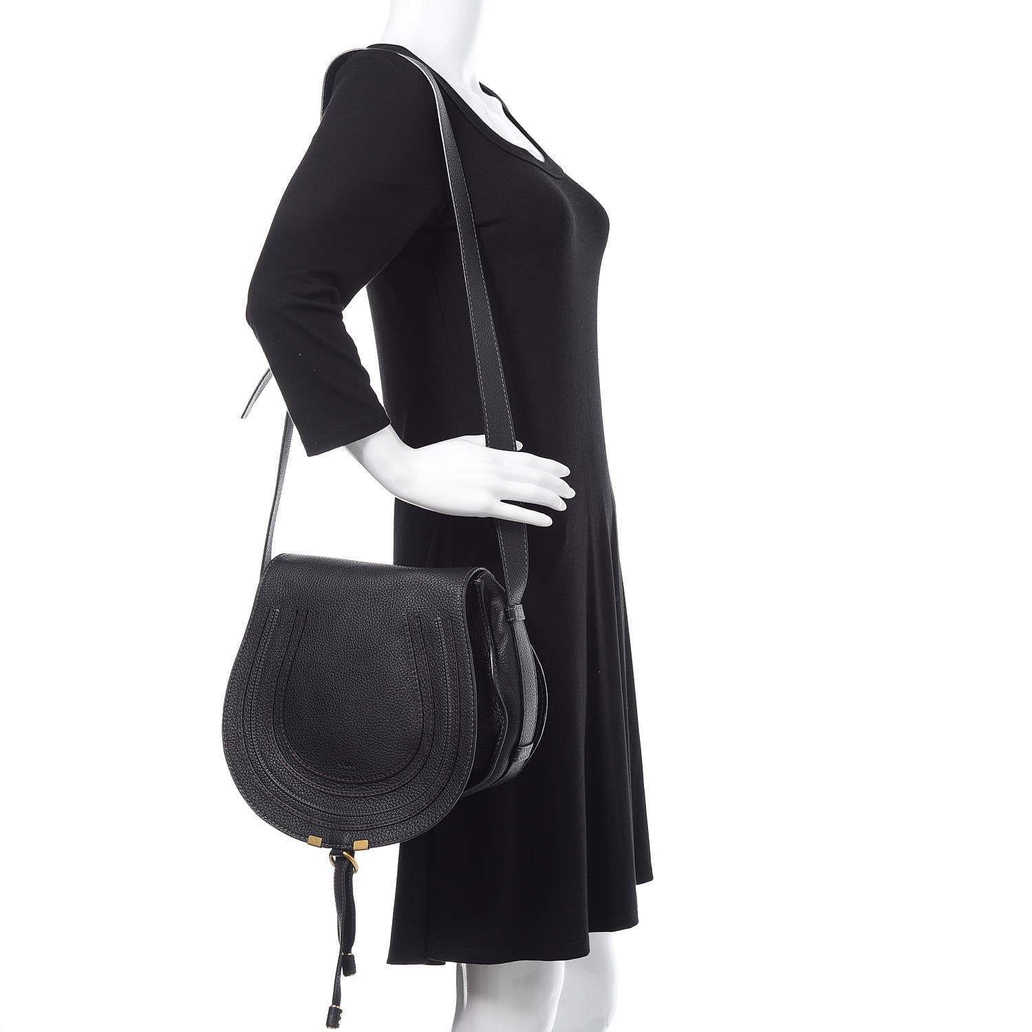 Chloe Calfskin Medium Marcie Round Crossbody Bag Black 2 of 11