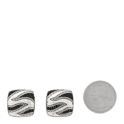 John Hardy Sterling Silver Black Sapphire Macan Cufflinks 2 of 4