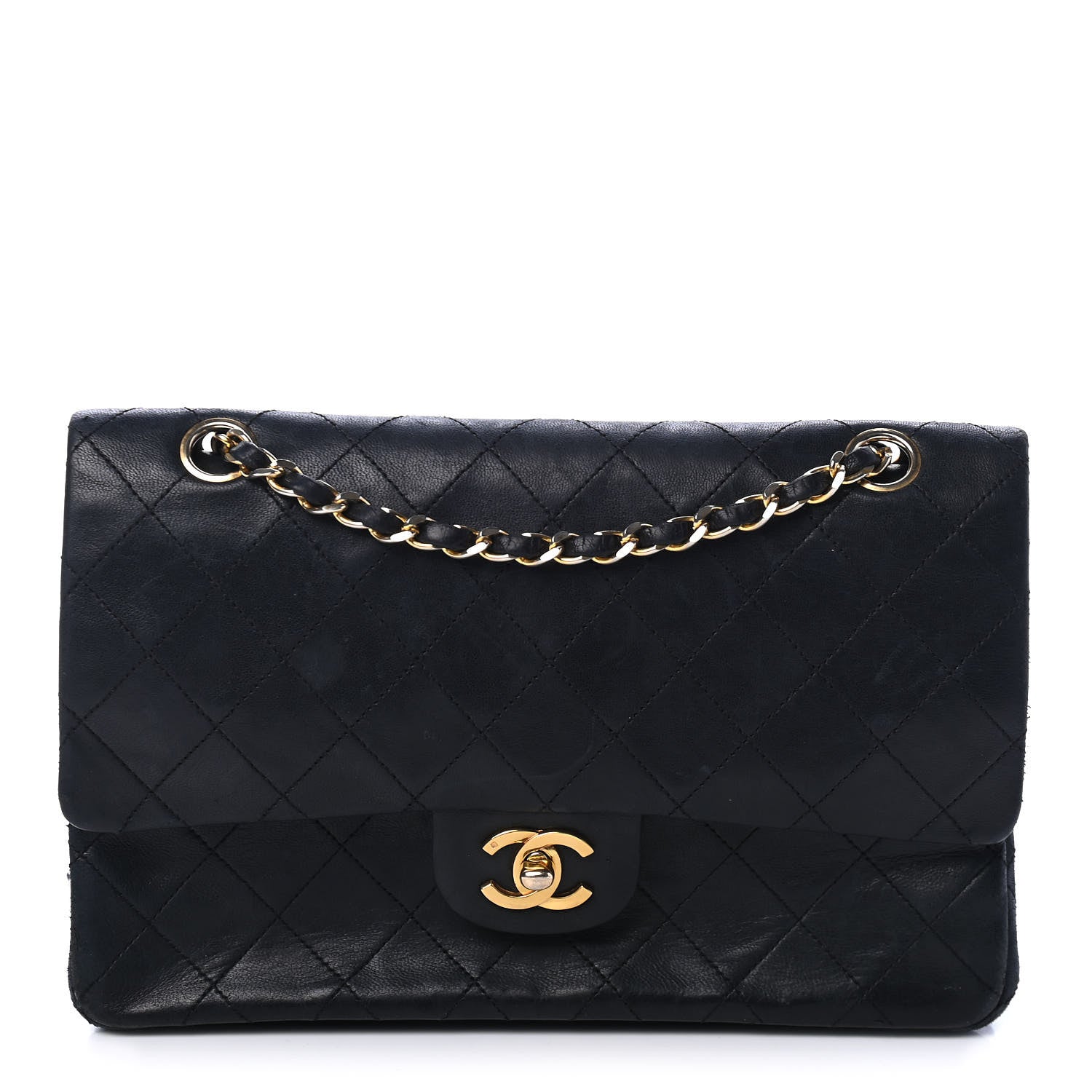 Chanel Lambskin Quilted Medium Double Flap Navy 1 of 4