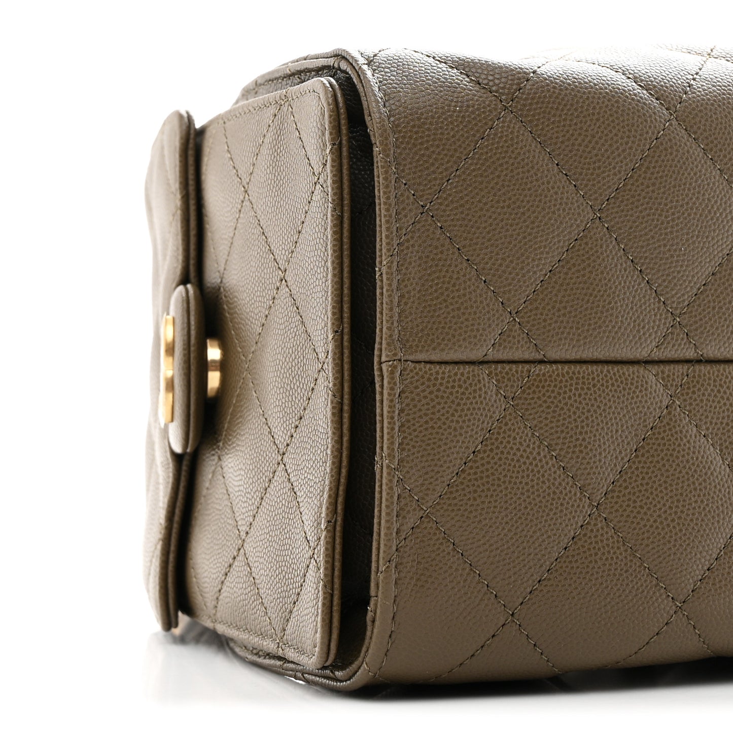 Caviar Quilted Small Chanel 25 Handbag Dark Khaki