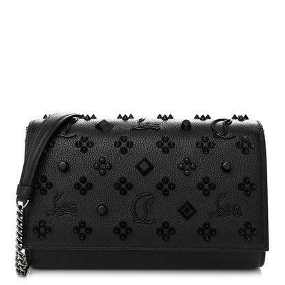 Christian Louboutin Calfskin Spikes Loubinthesky Paloma Clutch Black 1 of 11