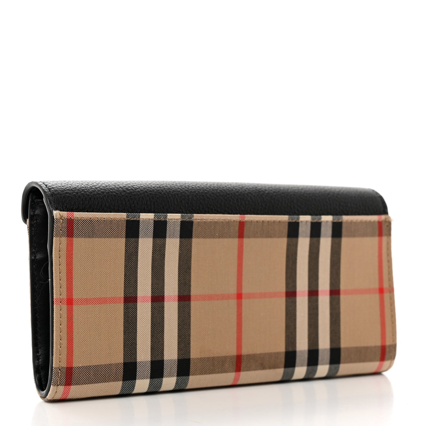 Vintage Check Grain Calfskin Halton Wallet Black