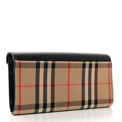 Burberry Vintage Check Grain Calfskin Halton Wallet Black 3 of 7