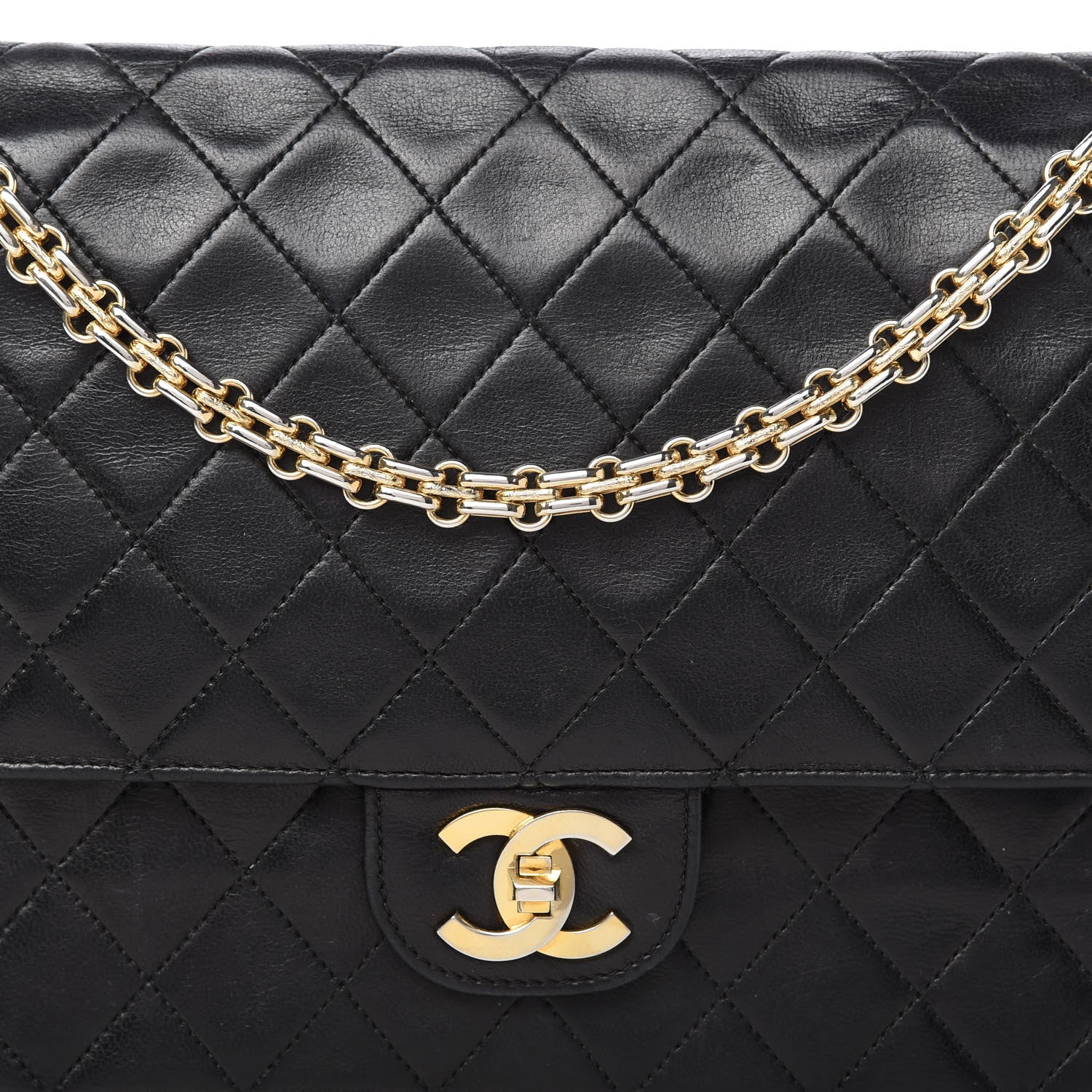 Chanel Lambskin Quilted Medium Double Flap Bijoux Chain Black 11 of 11