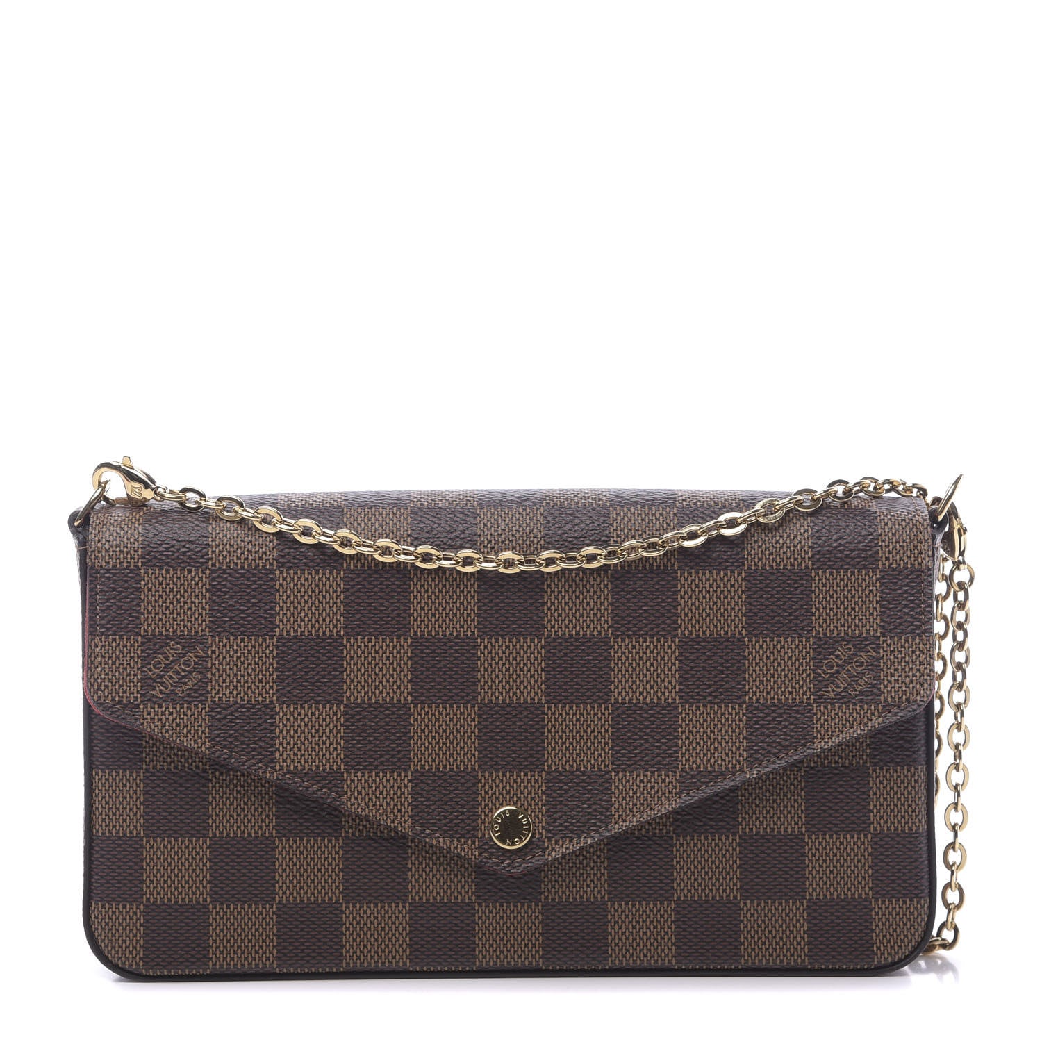 Louis Vuitton Damier Ebene Pochette Felicie Chain Wallet 1 of 10