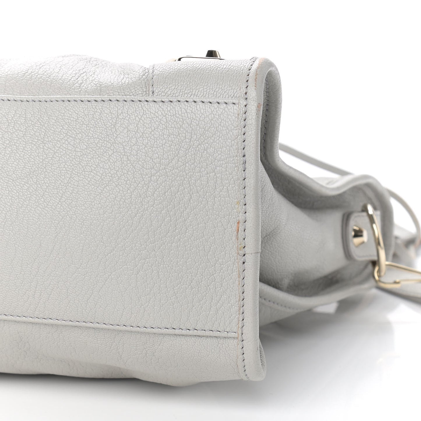 Chevre Gold Metallic Edge Hardware City Gris Perle