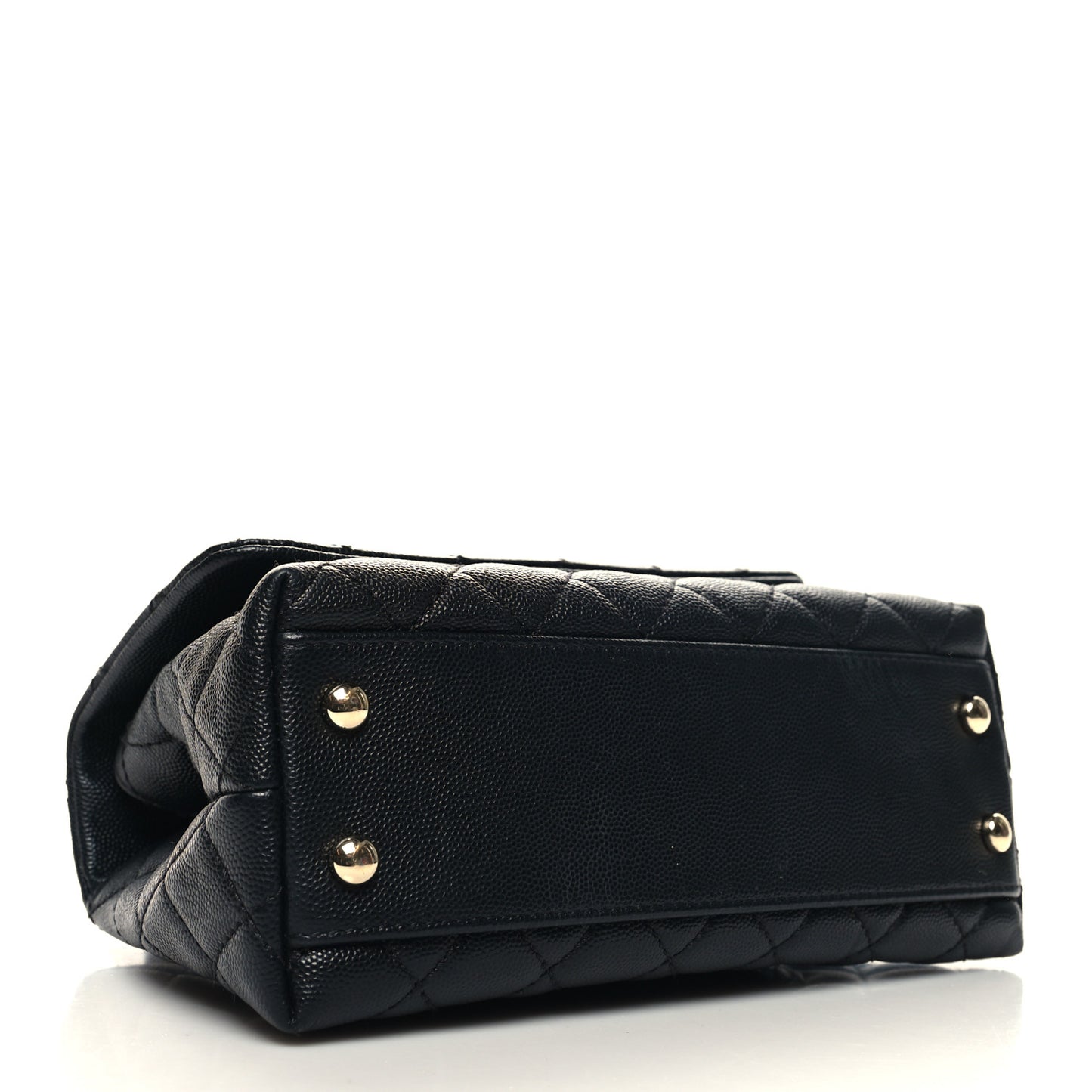 Caviar Quilted Mini Coco Handle Flap Black