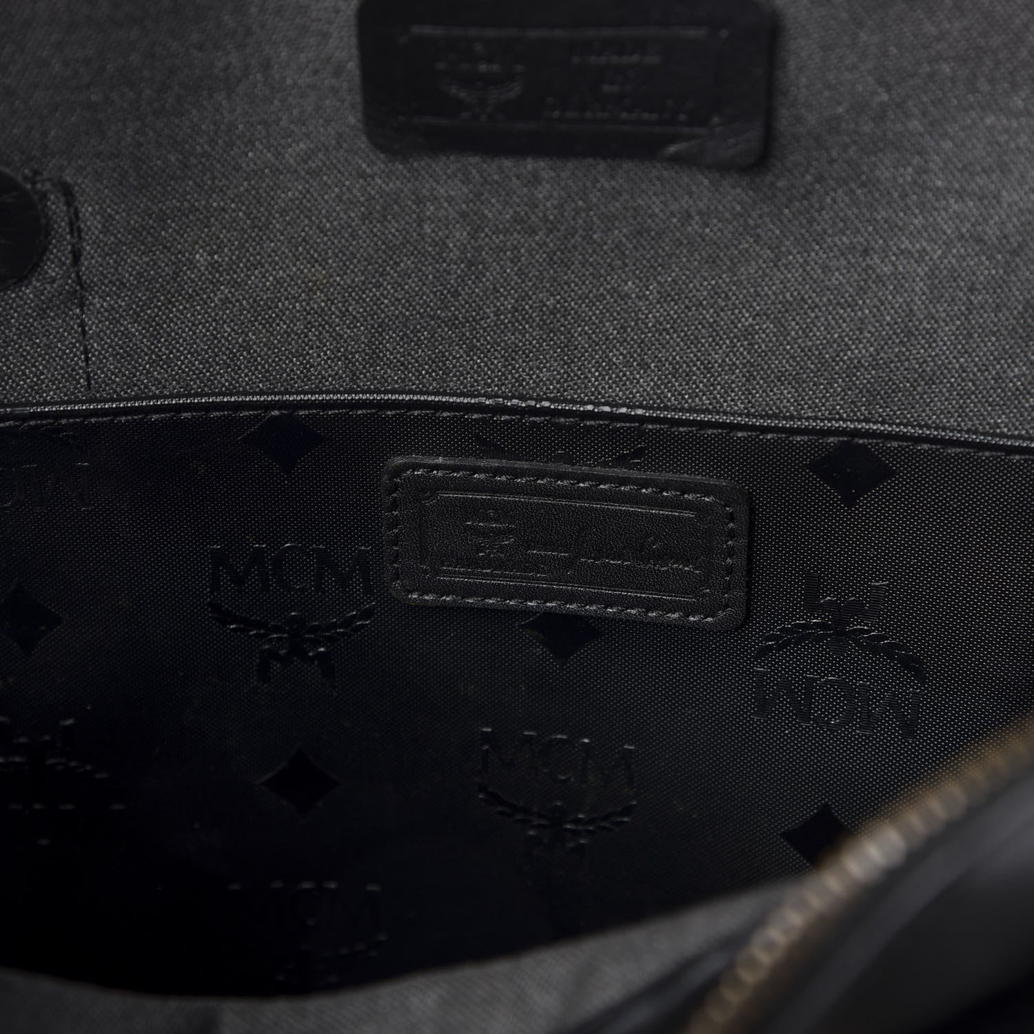 MCM Monogram Coated Canvas Tote Bag Black 9 of 12
