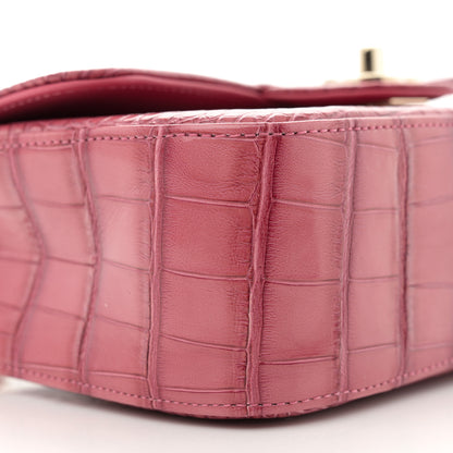 Chanel Shiny Alligator Mini Rectangular Flap Pink 9 of 12
