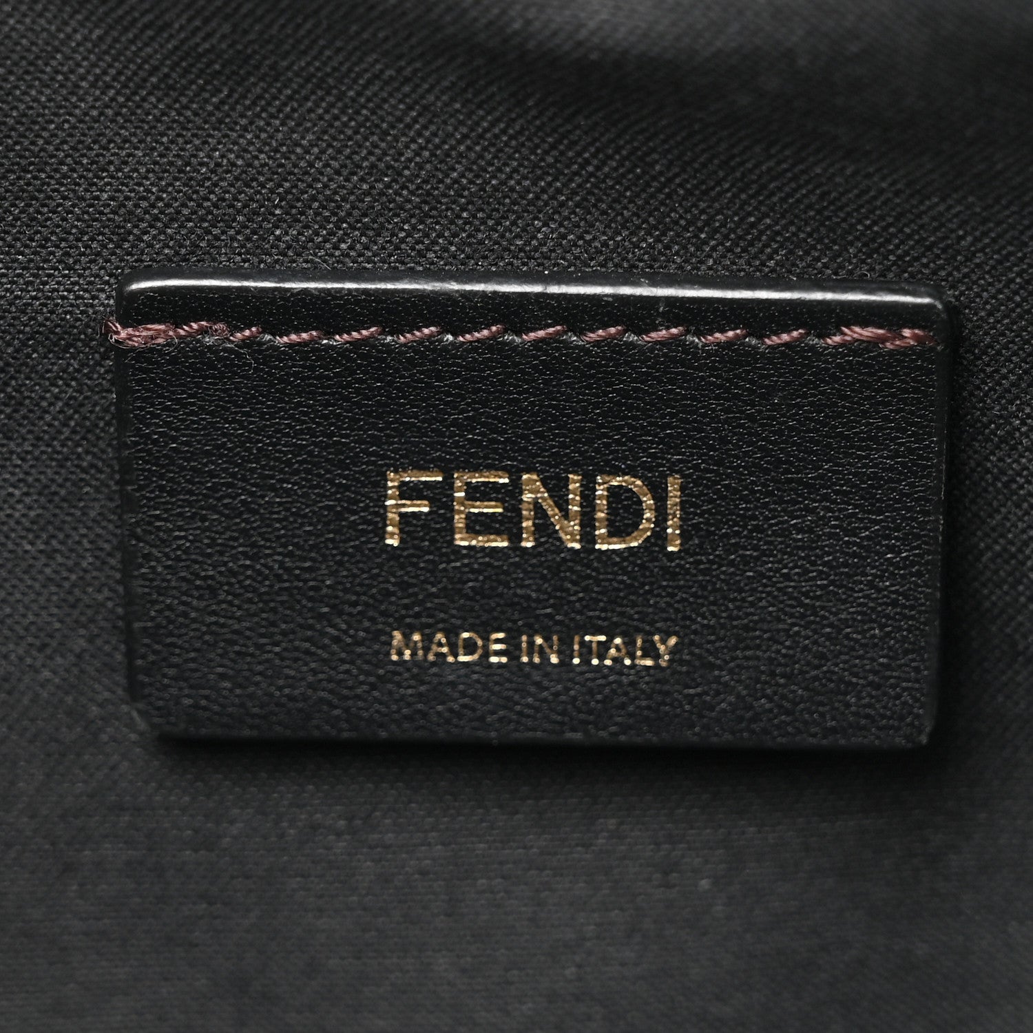 Fendi Glazed Fabric Vitello Century FF 1974 Stamp Patch Mini Camera Case Mogano Panna Black 6 of 13