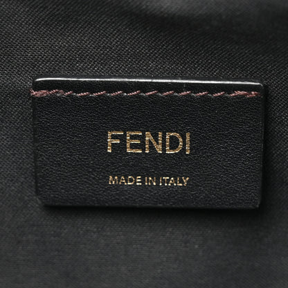 Fendi Glazed Fabric Vitello Century FF 1974 Stamp Patch Mini Camera Case Mogano Panna Black 6 of 13